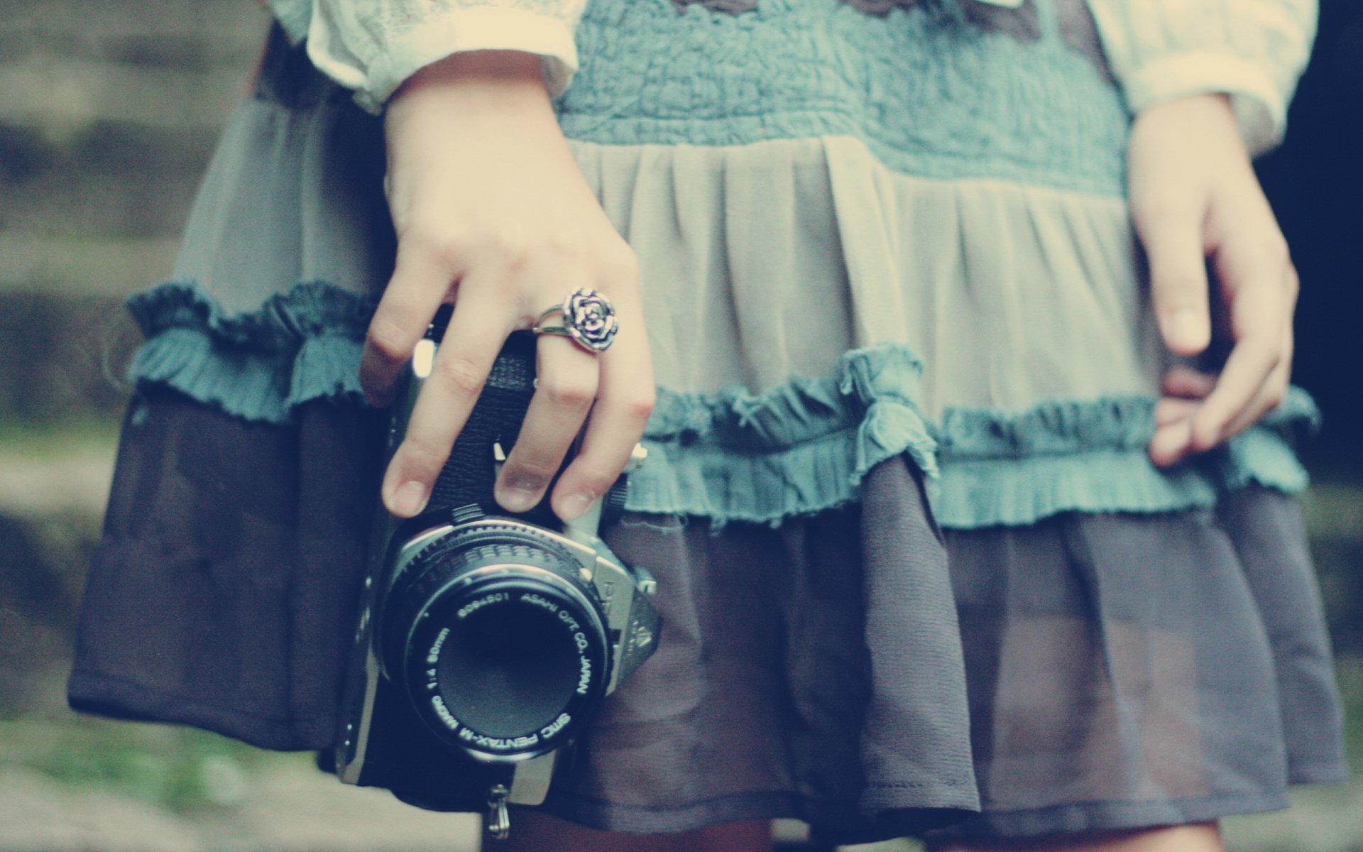 fille aparat macro