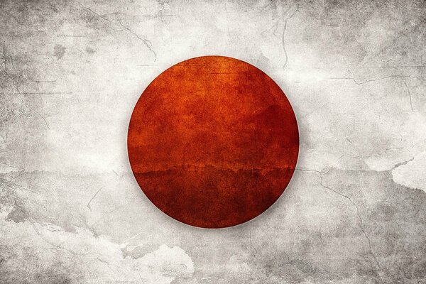 Un drapeau japonais est représenté sur le mur