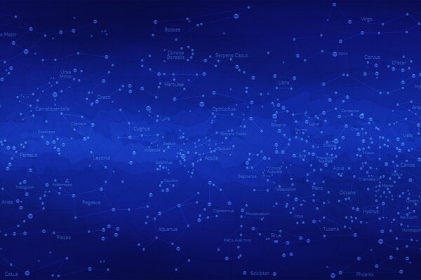 Carte de Constellation sur fond bleu foncé