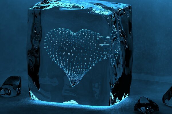 Coeur de l air à l intérieur de la glace