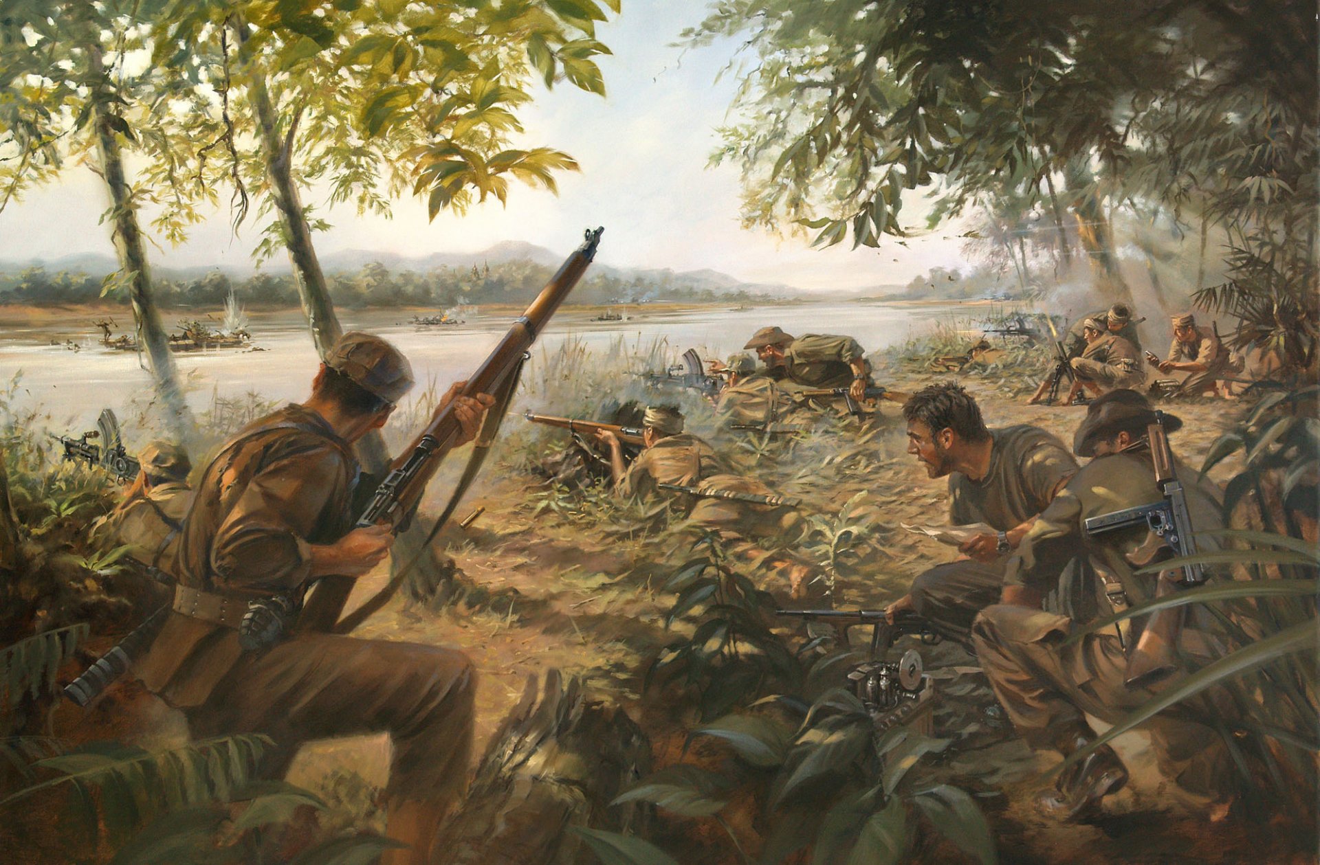 histoire derrière la peinture guerre soldats armes art