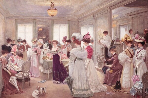 Dames dans de belles tenues, et leurs toutous