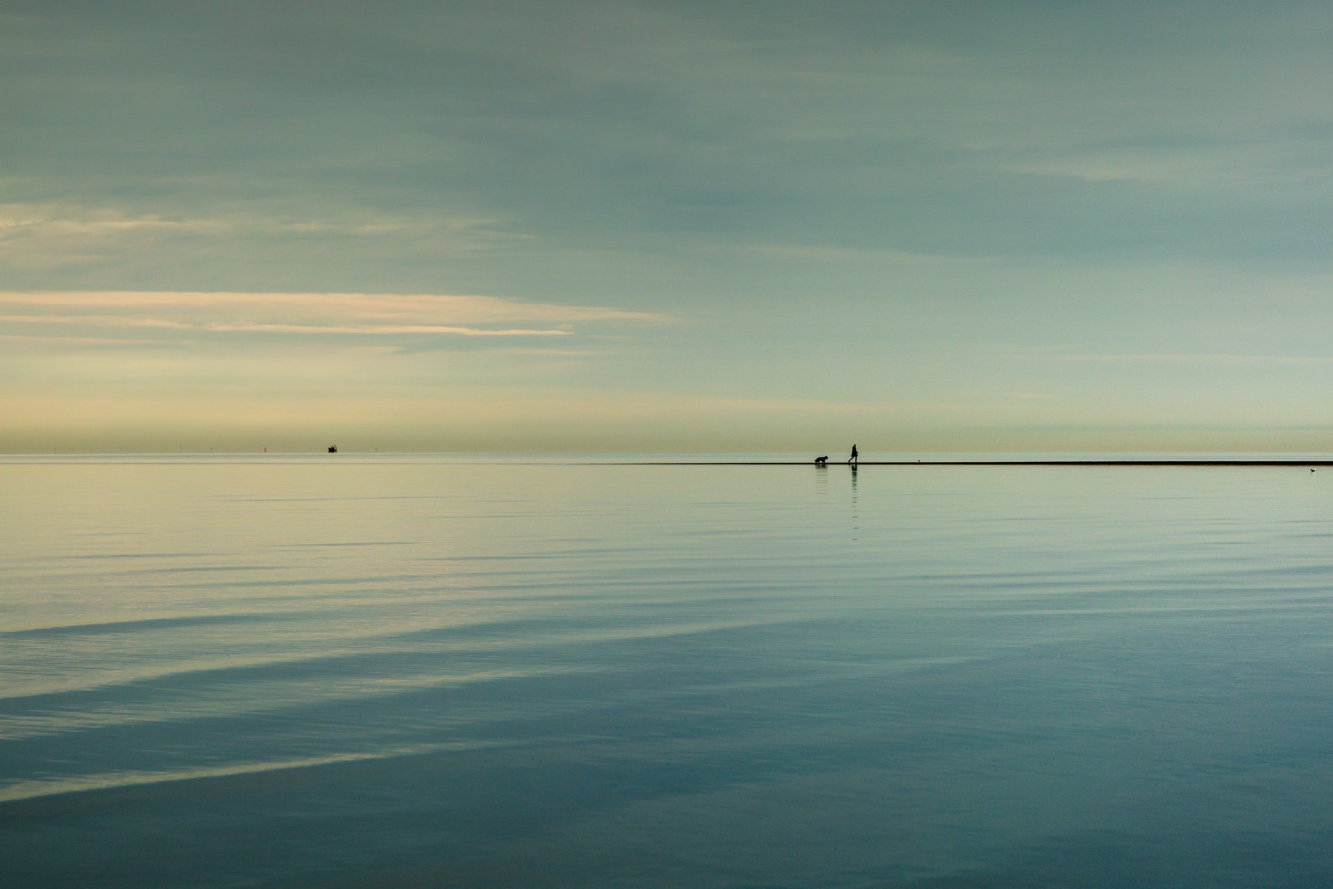 mer silhouettes ciel