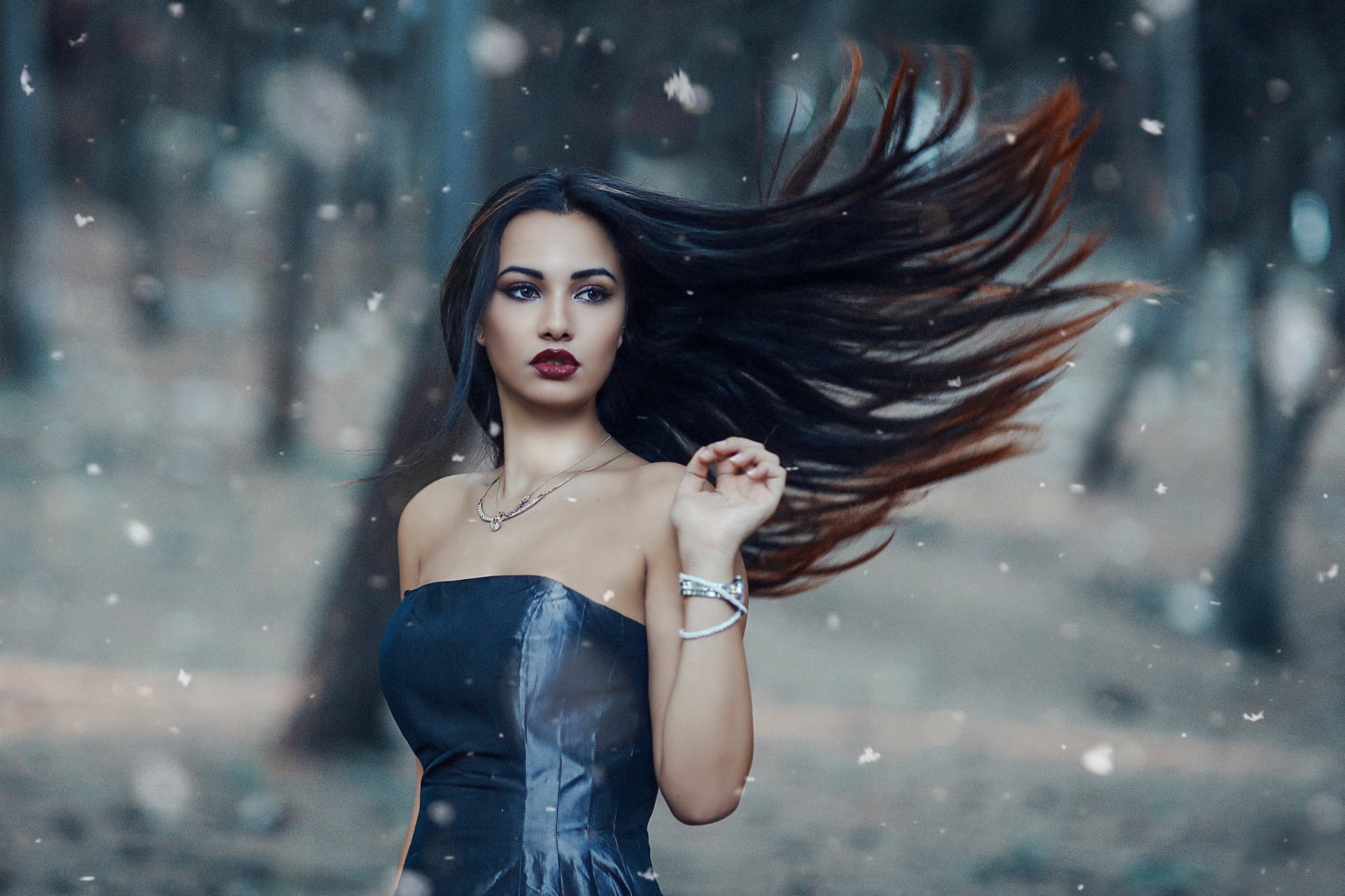 bois froid alessandro di cicco fille maquillage cheveux vent