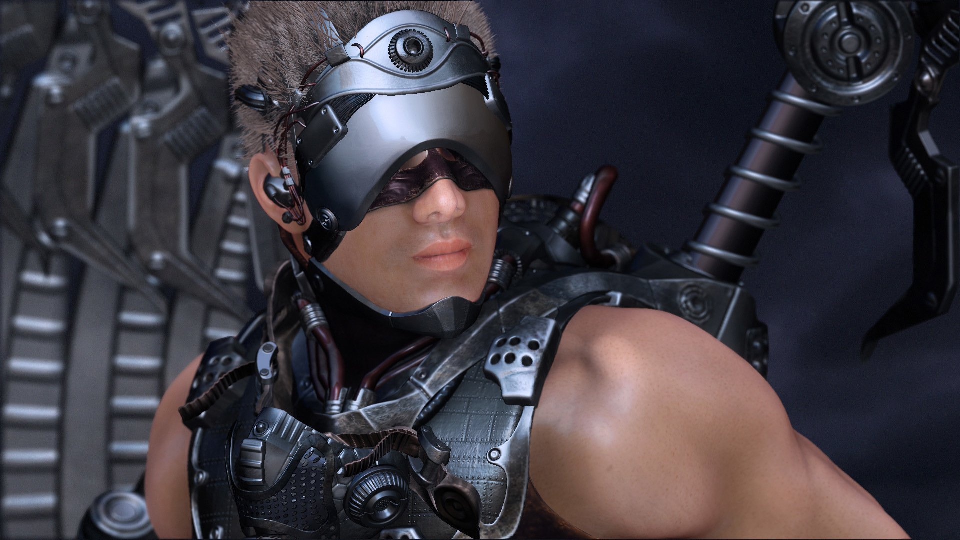 science-fiction le rendu graphique homme mec un ange les ailes le métal de l armure