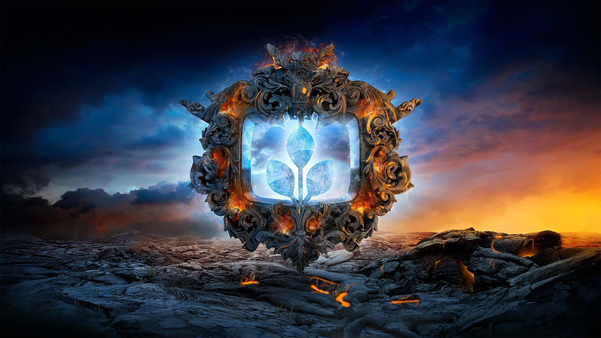 pierres de lave de l art de rendu desktopography