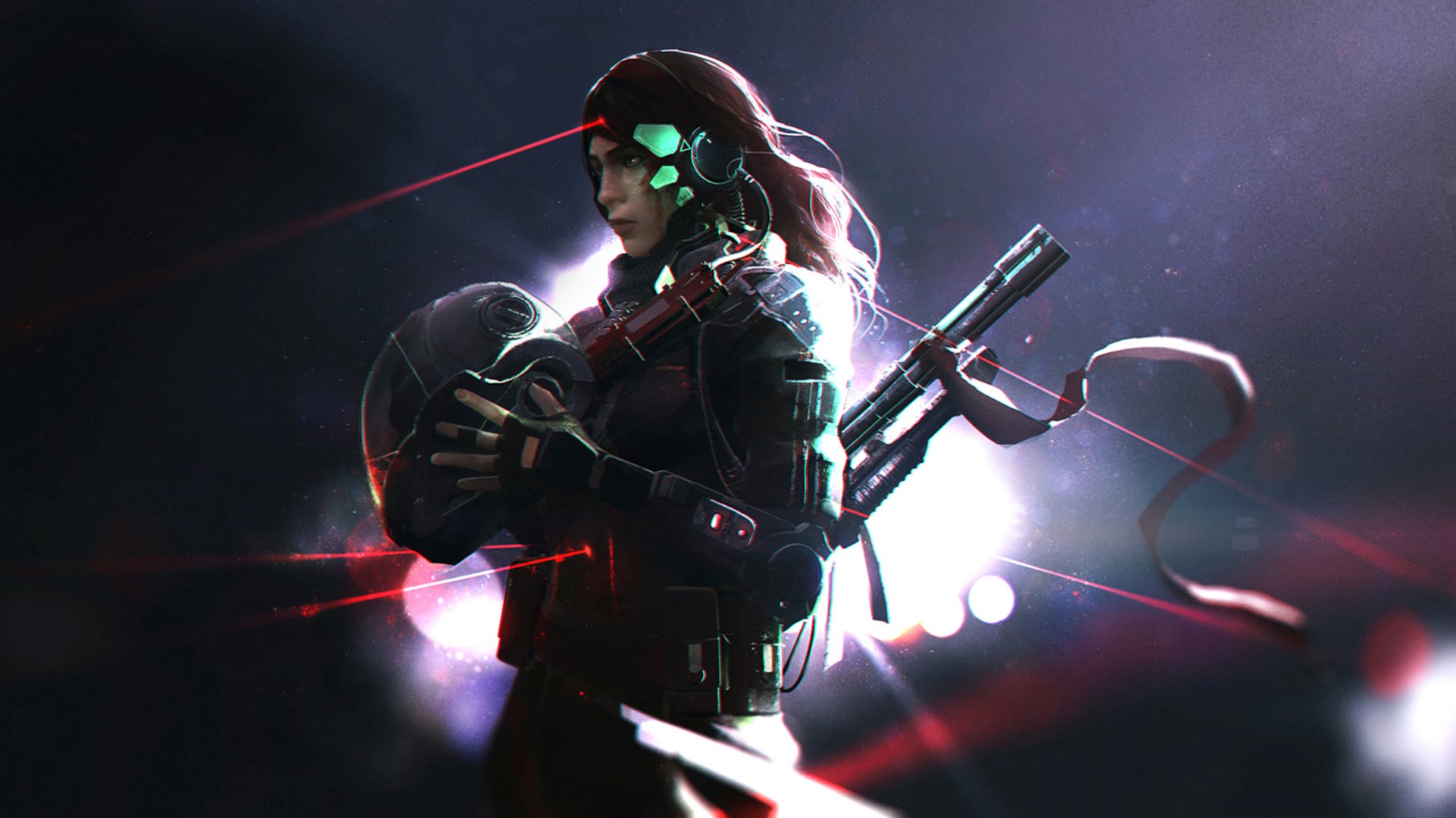 l art un casque un agent un laser une arme un costume un viseur laser le laser