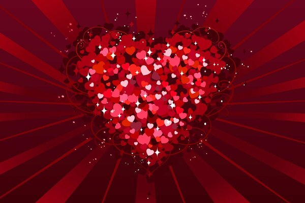 Saint Valentin beaucoup de coeurs
