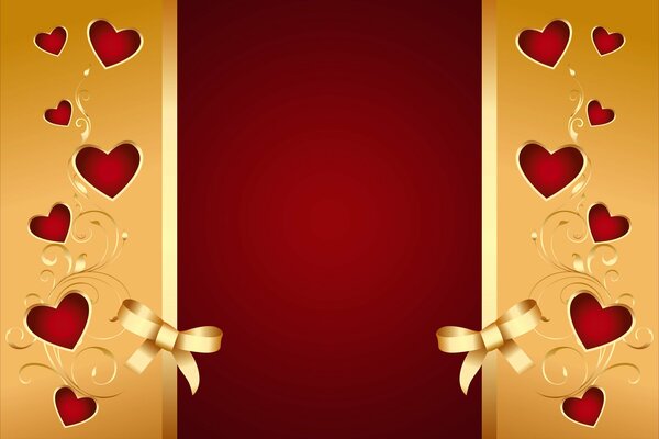 Fond romantique avec des arcs et des coeurs