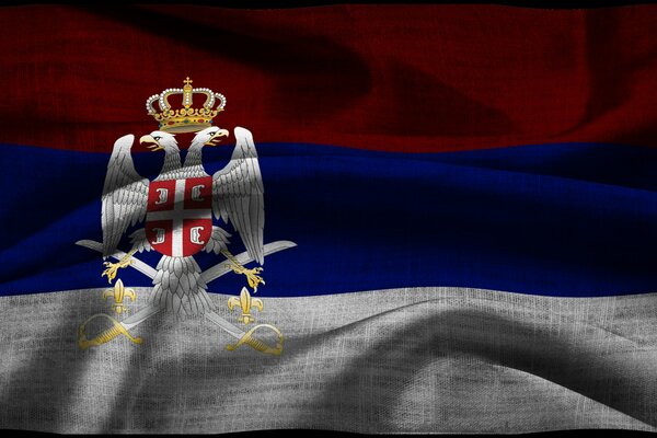 Beau blason sur le drapeau de la Russie