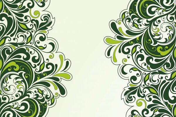Motif de fleurs vertes sur fond clair