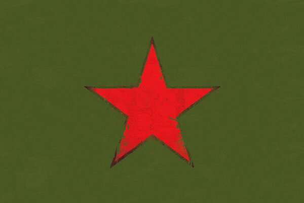 Étoile rouge sur fond olive