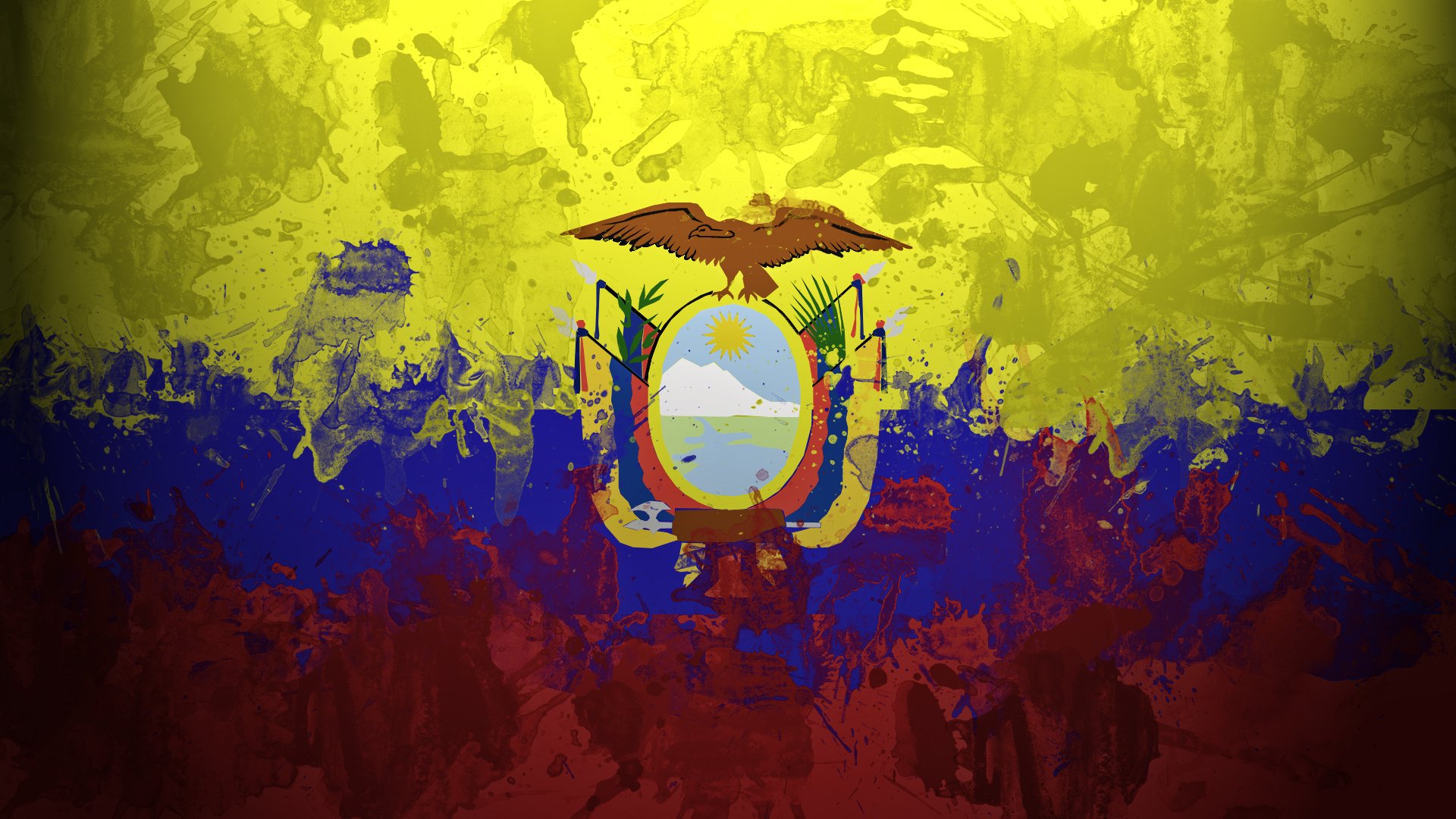 equateur république de l equateur república del ecuador république d ikwadur drapeau peinture
