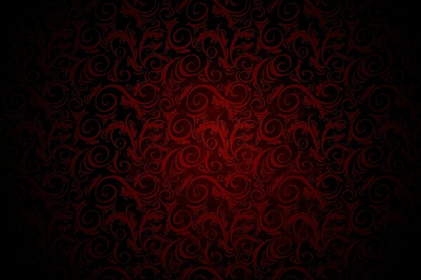 Ornement rouge sur fond noir