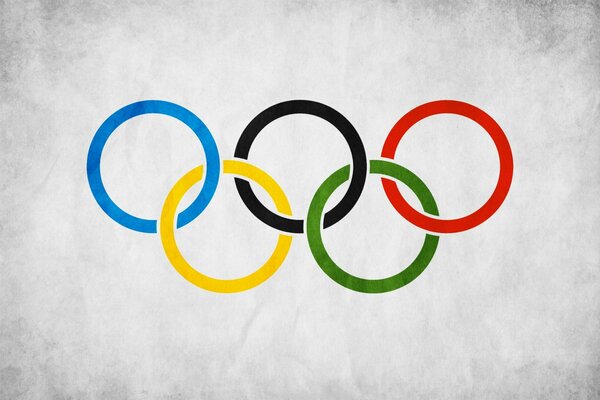 Drapeau olympique, anneaux multicolores