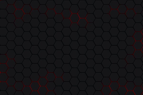 Maille noire rouge avec des hexagones