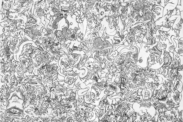 Motif de dragon chinois sur papier