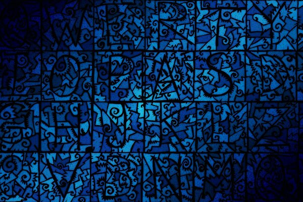 Motif de mosaïque dans des couleurs bleu-bleu