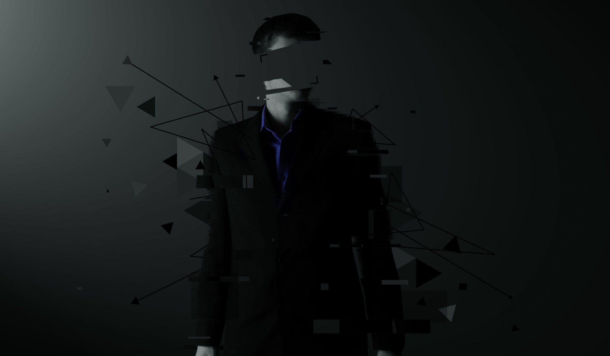 homme sans visage abstraction rendu chb veste