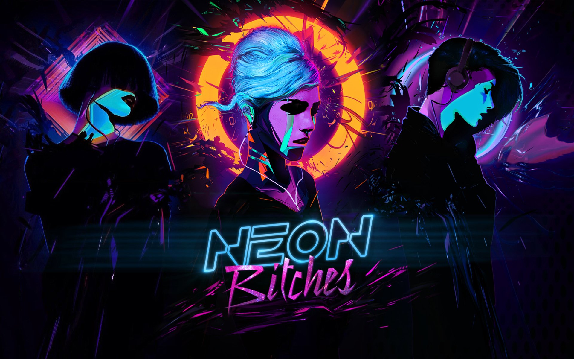 néon chiennes synthwave chienne fille musique cyberpunk