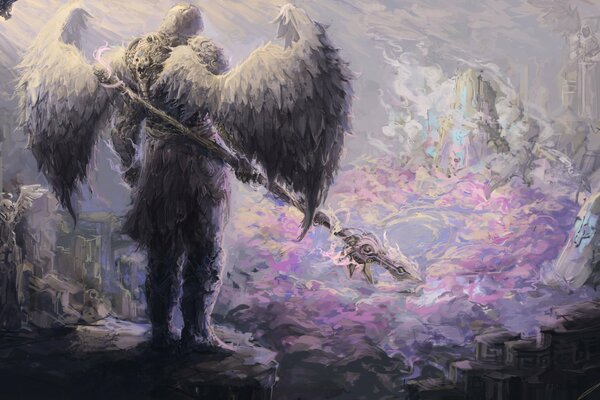 Un ange avec un sceptre. Beau monde
