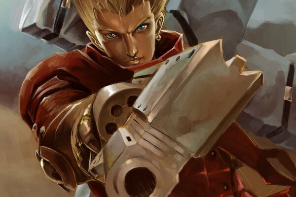 Image d art d un gars avec un pistolet