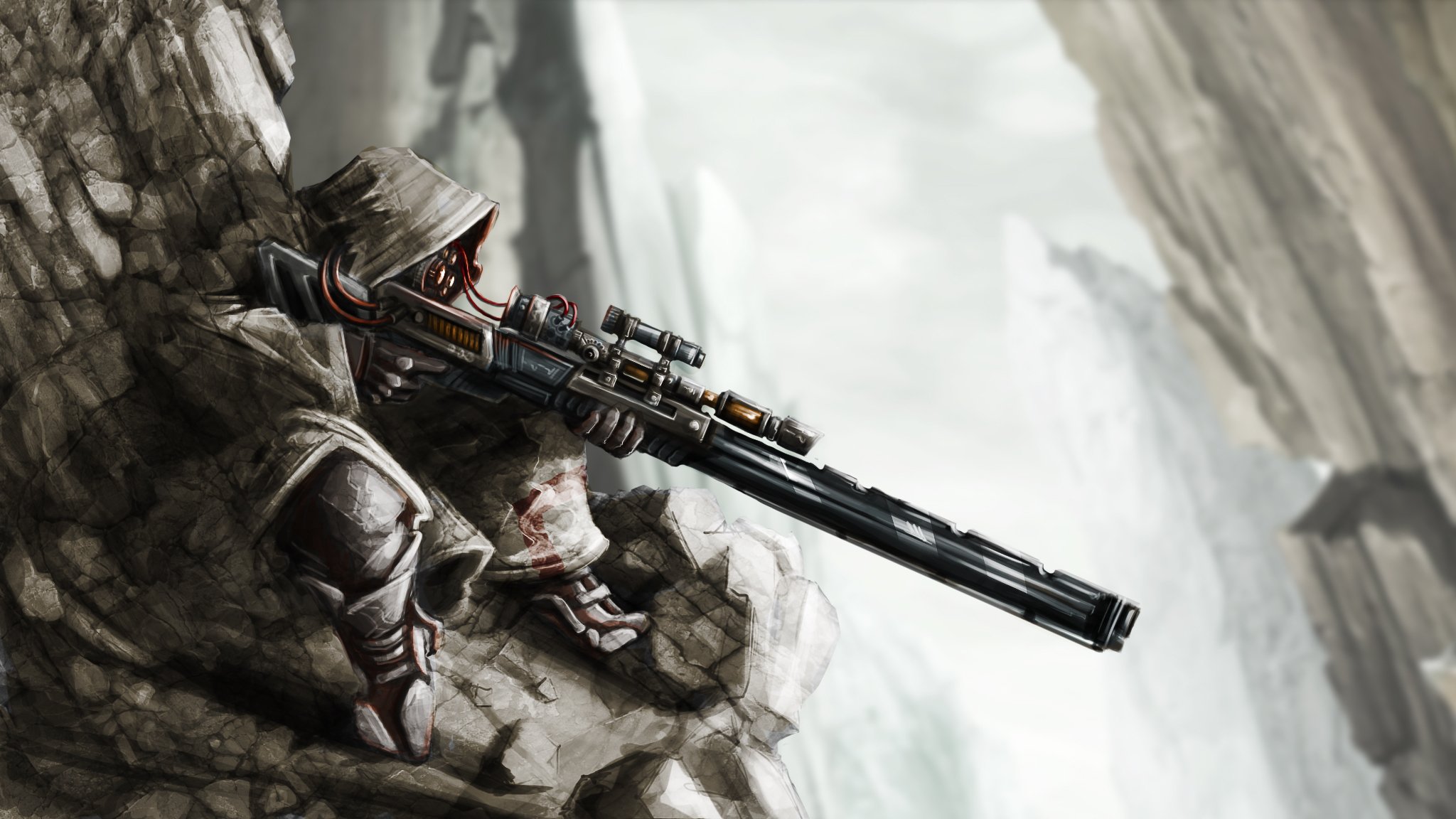art sniper fusil roches fils capot