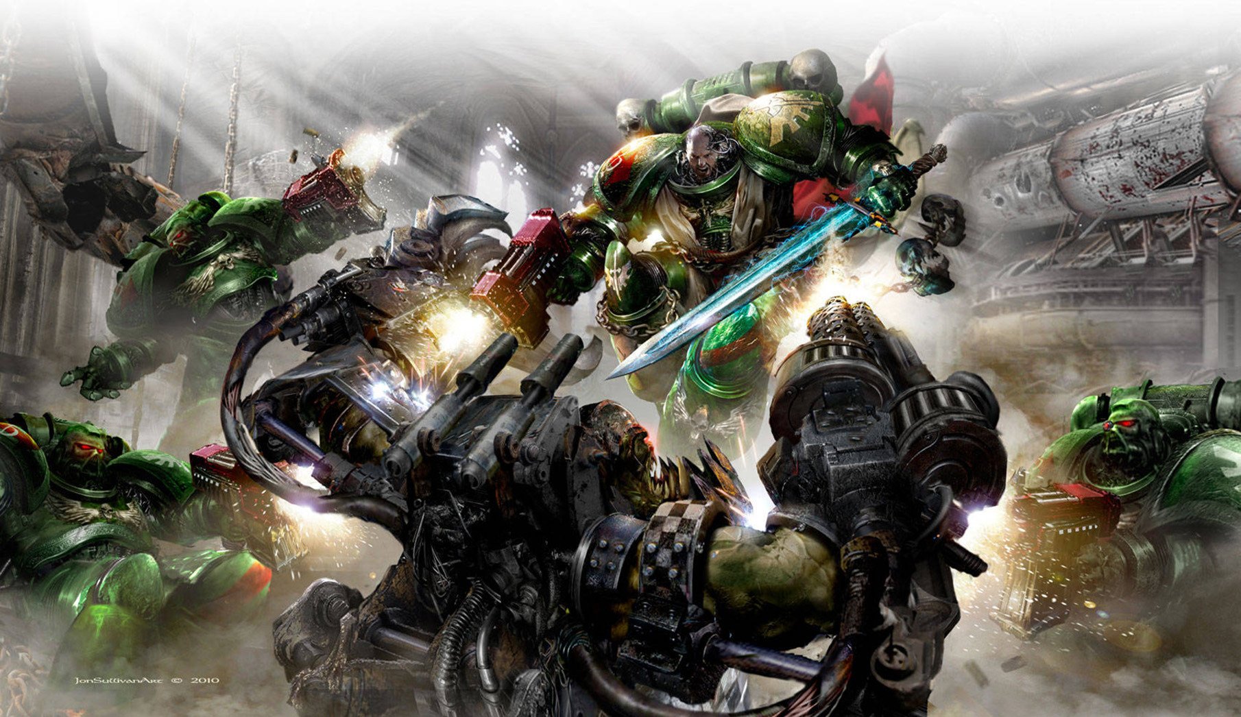 warhammer 40k anges noirs sombres anges cosmodesant orc bolter épée