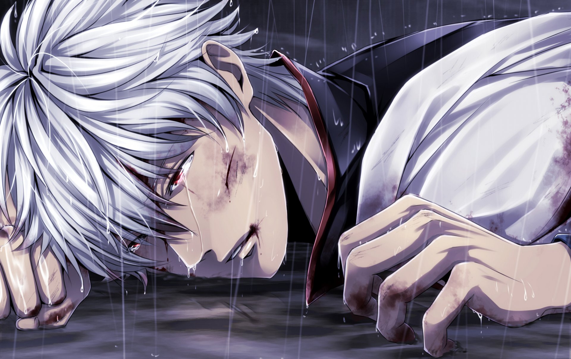 gintama sakata gintoki gars pluie coupure sang