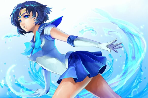 Fille magique colorée d anime