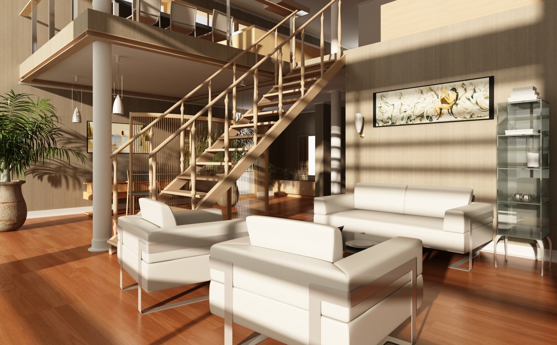 intérieur élégant design moderne prestigieux appartement chaises escaliers luxe