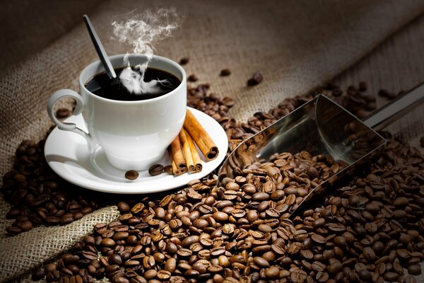 Bonne matinée. Café et cannelle