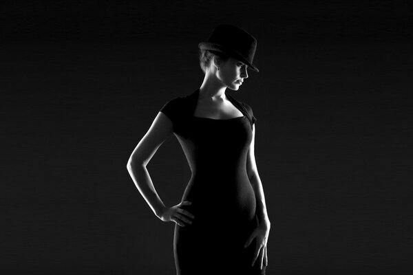 Beau modèle sur photo noir et blanc