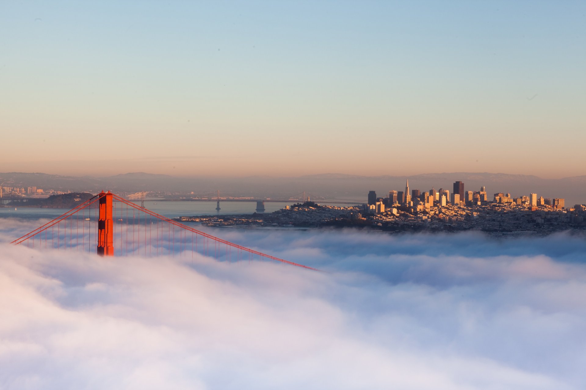 san francisco californie états-unis ville matin pont brouillard