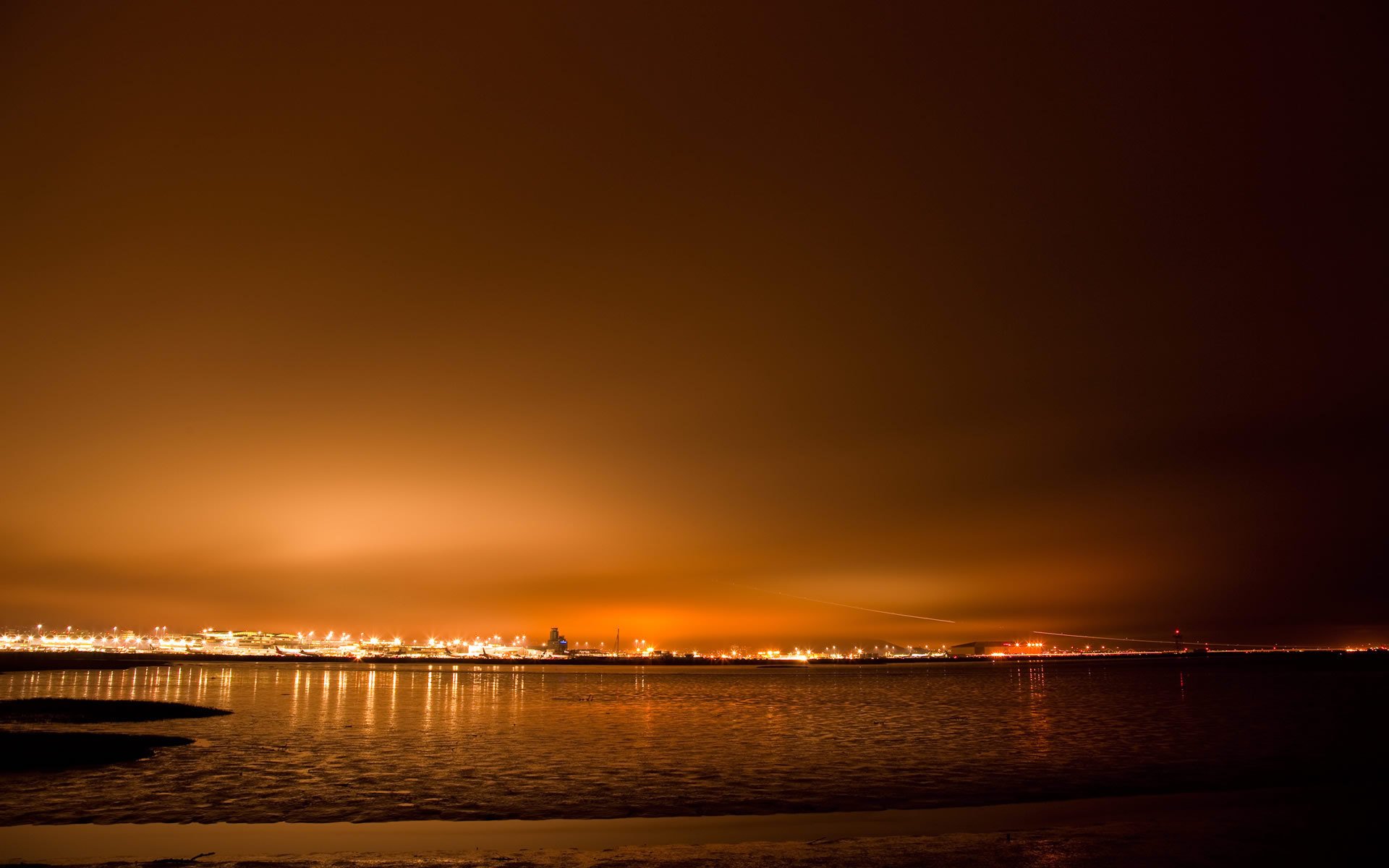 ville coucher de soleil mer rivière nature paysage