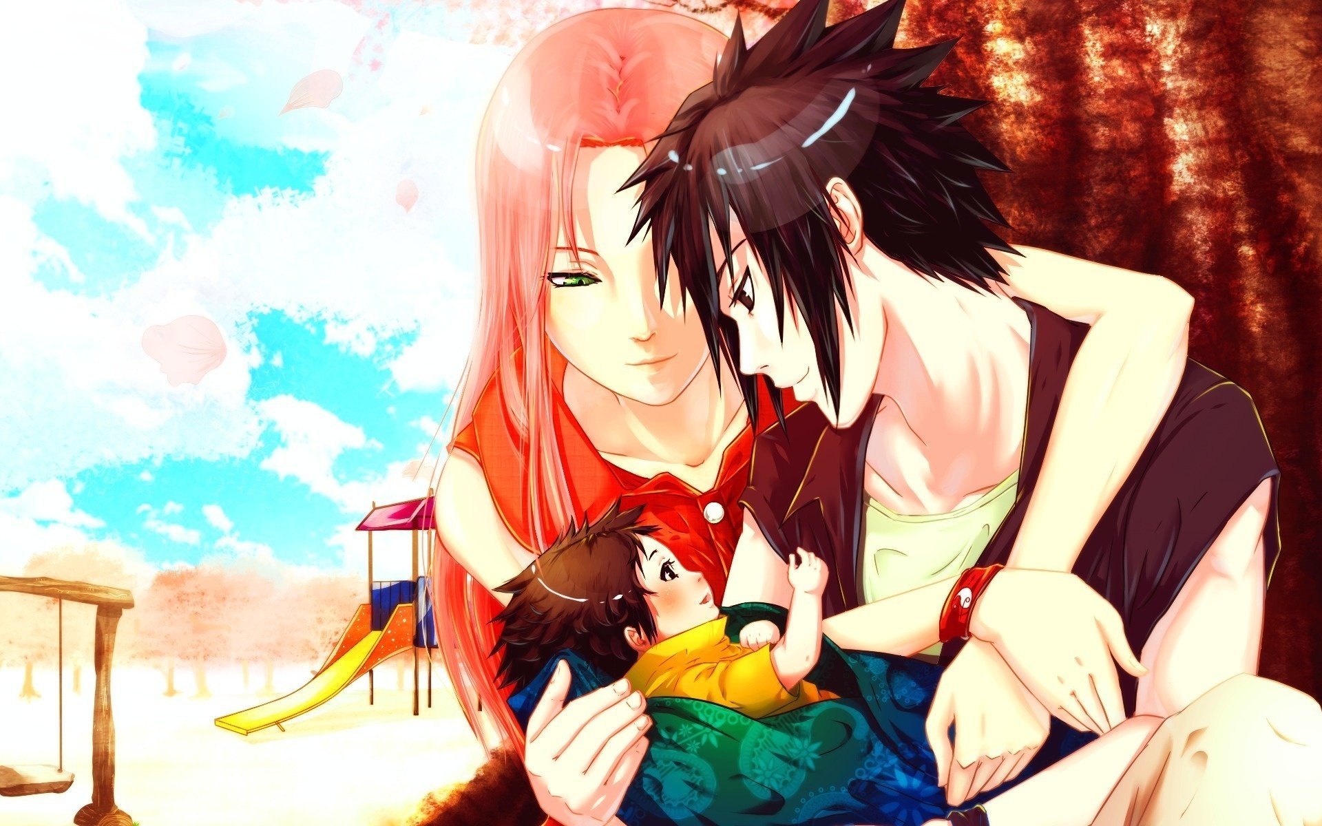 naruto uchiha sasuke blush fille yeux verts haruno sakura