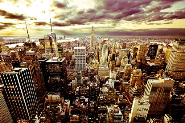Beaucoup de gratte-ciel dans la ville de New York