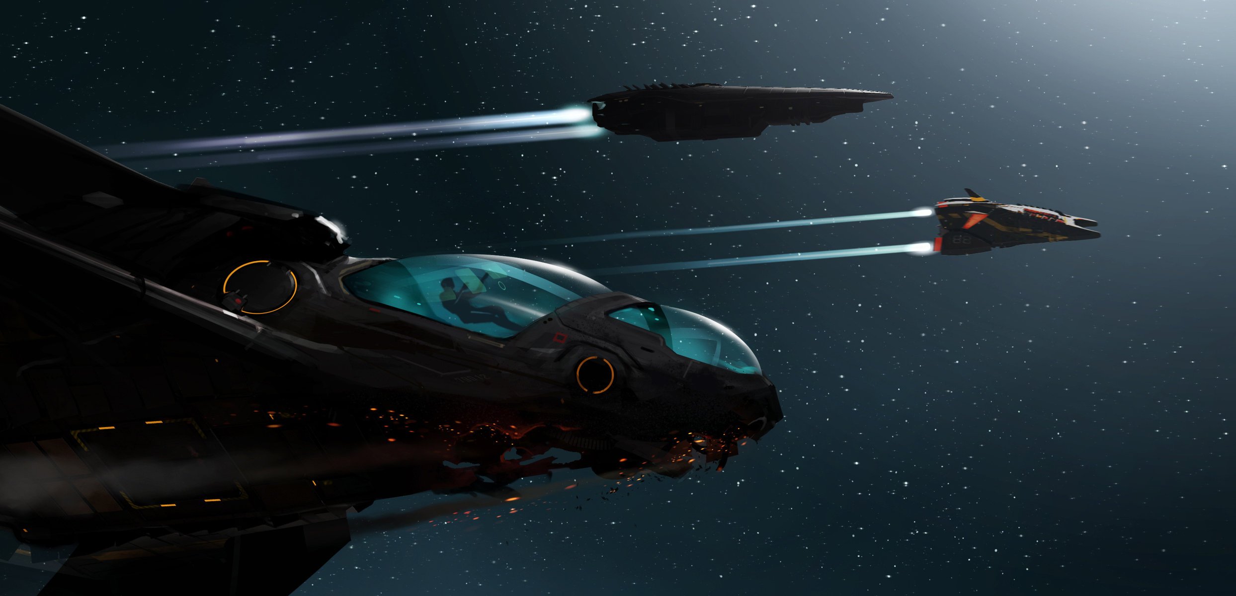 ryvax art dangereux espace vol elite étoiles véhicules
