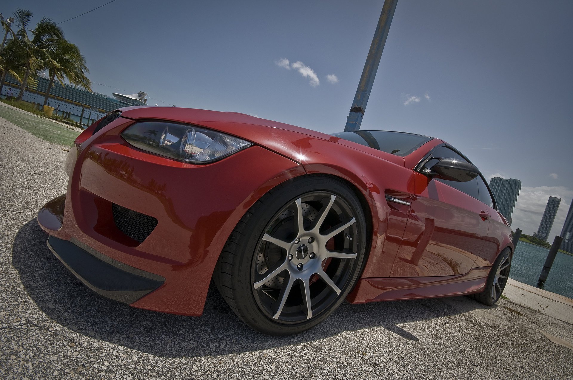 bmw miami m3 e92 ciel bmw rouge roues rouge miami