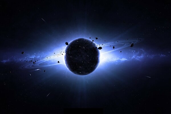 Galaxie lueur planète astéroïdes