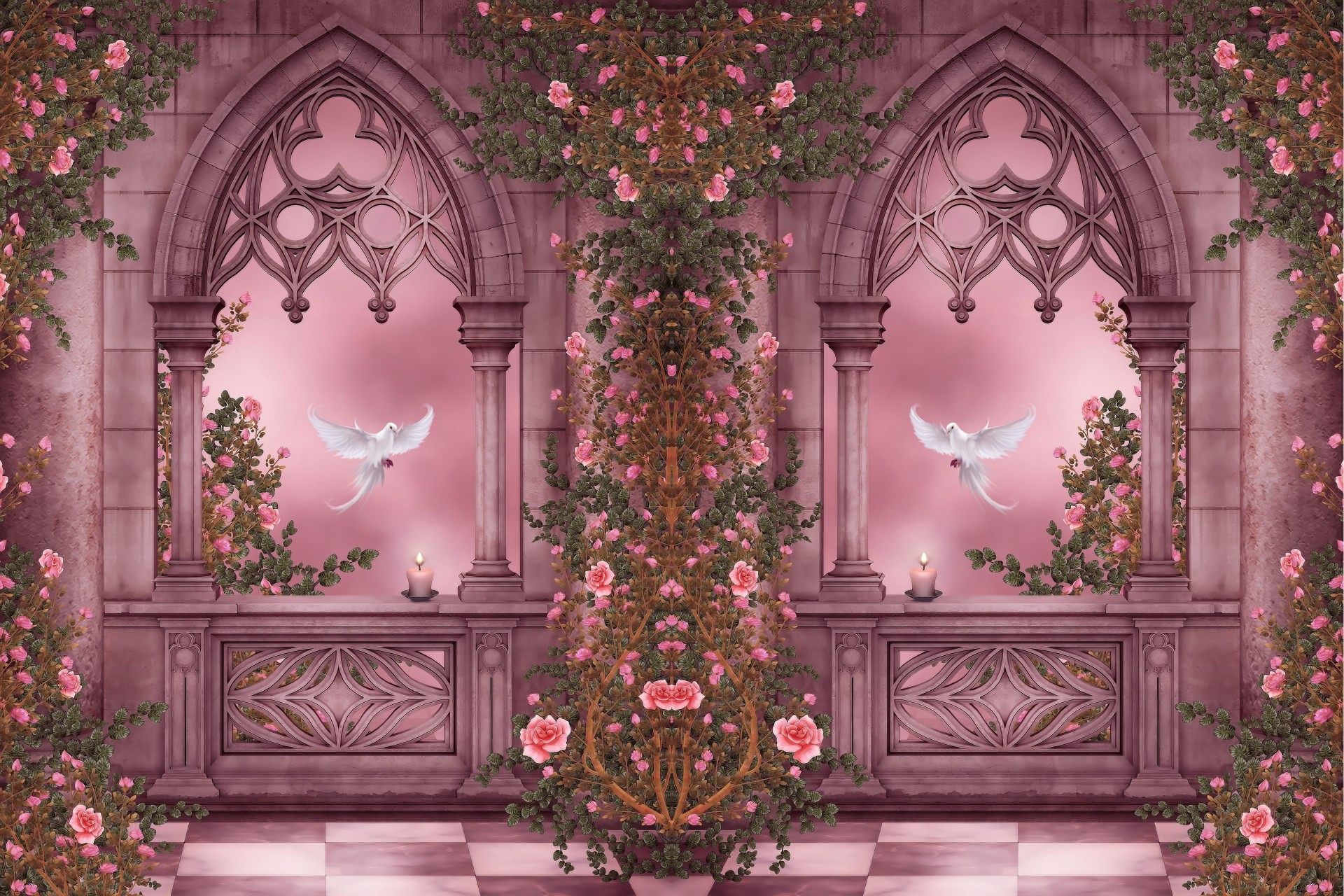 pigeon verrouillage fleurs fenêtre