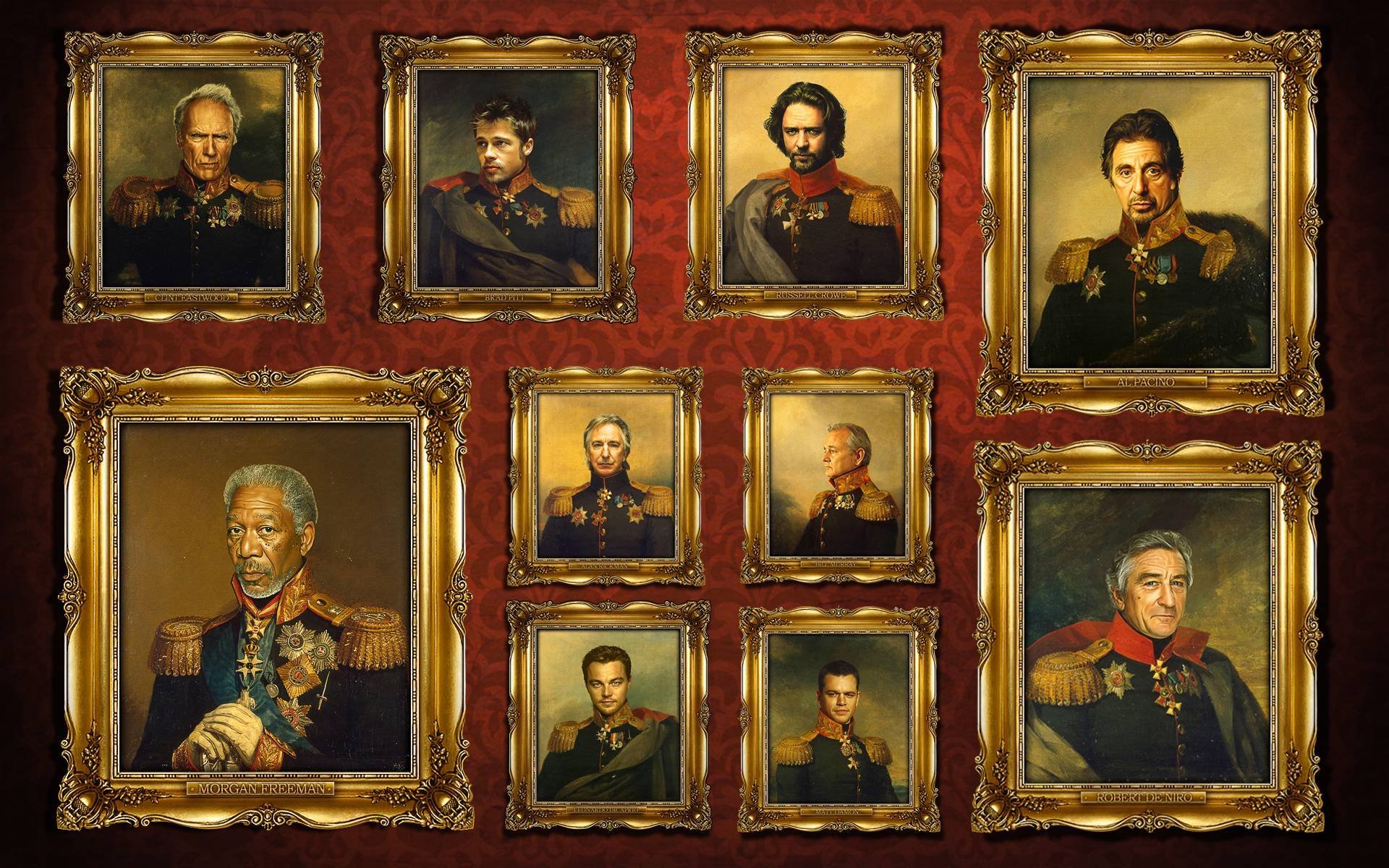 généraux célébrités rama généraux russes uniforme 1812 uniformes du général russe depuis 1812 clint eastwood brad pitt russell crowe al pacino morgan freeman alan rickman bill murray leonardo dicaprio