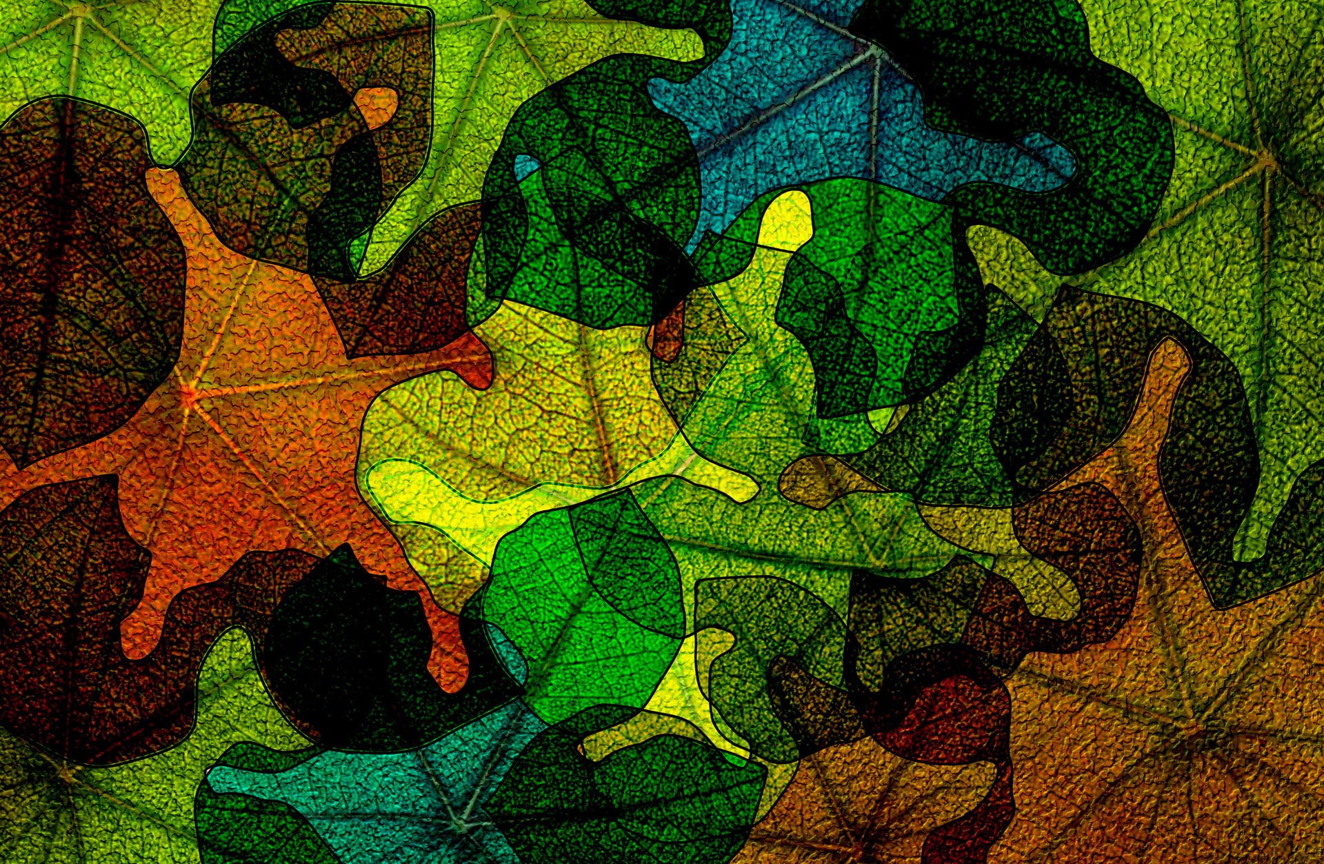 vitrail automne papier peint verre couleur abstraite feuilles