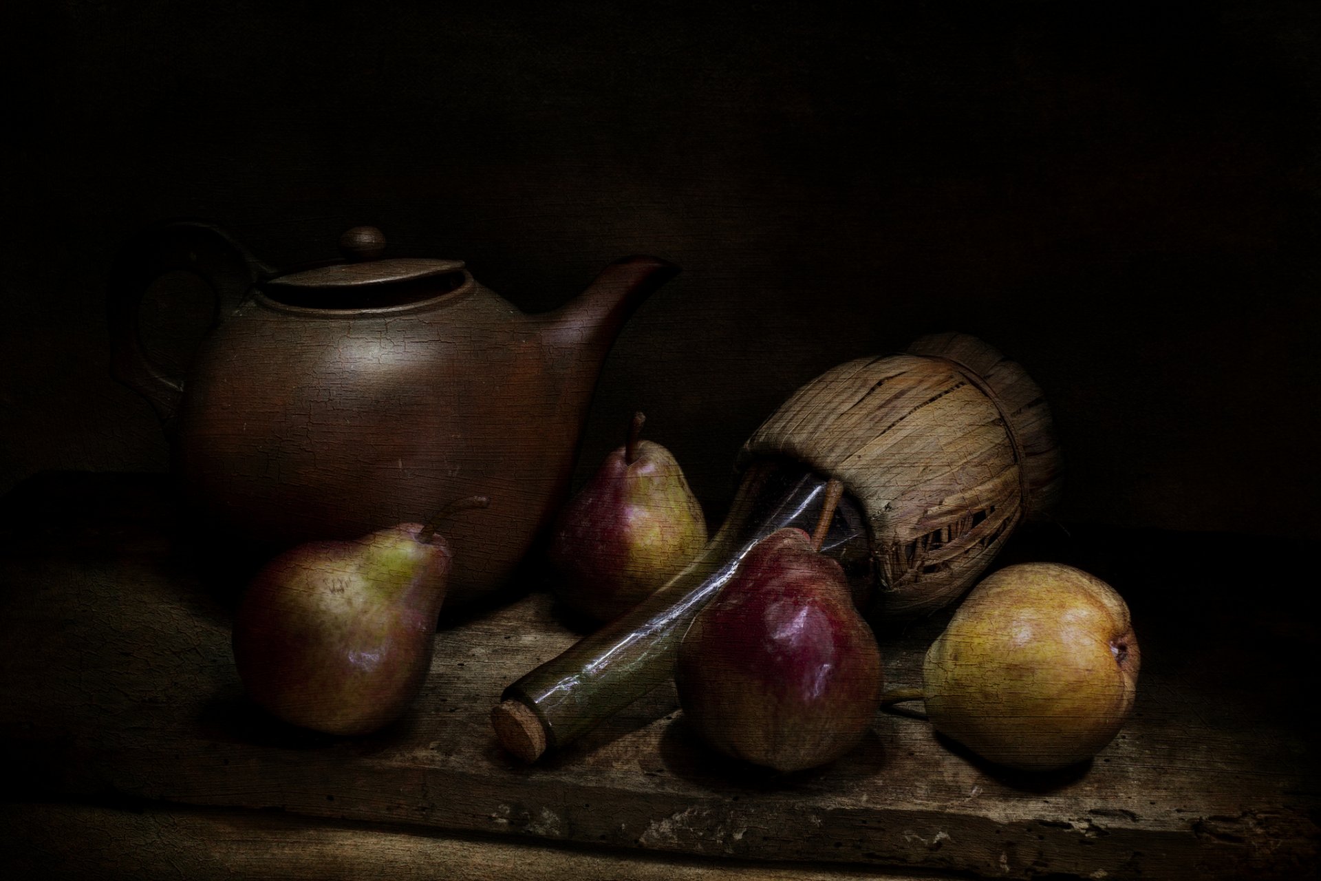 bouilloire poires style vintage bouteille