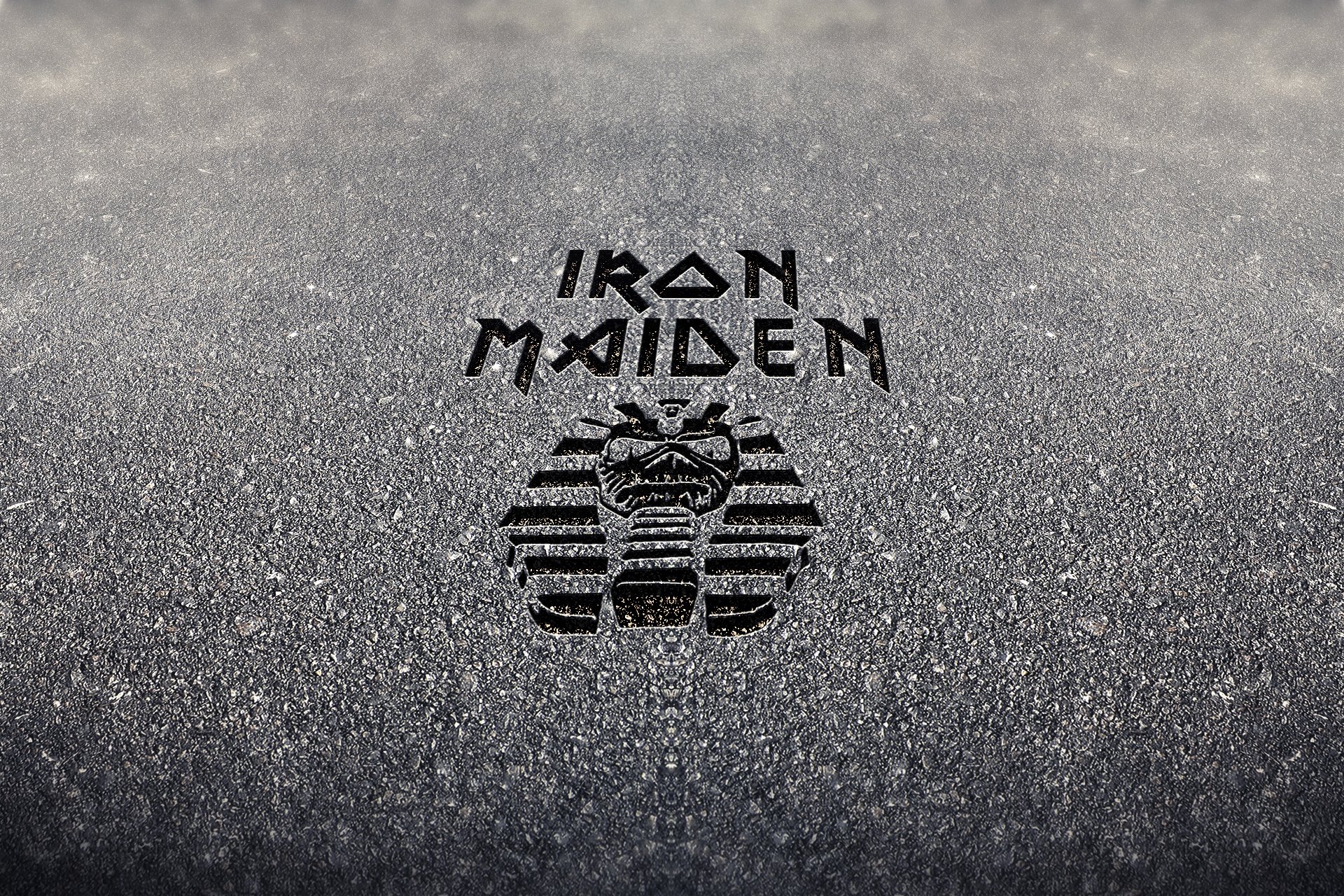 iron maiden logo eddie ciment métaux lourds nwobhm