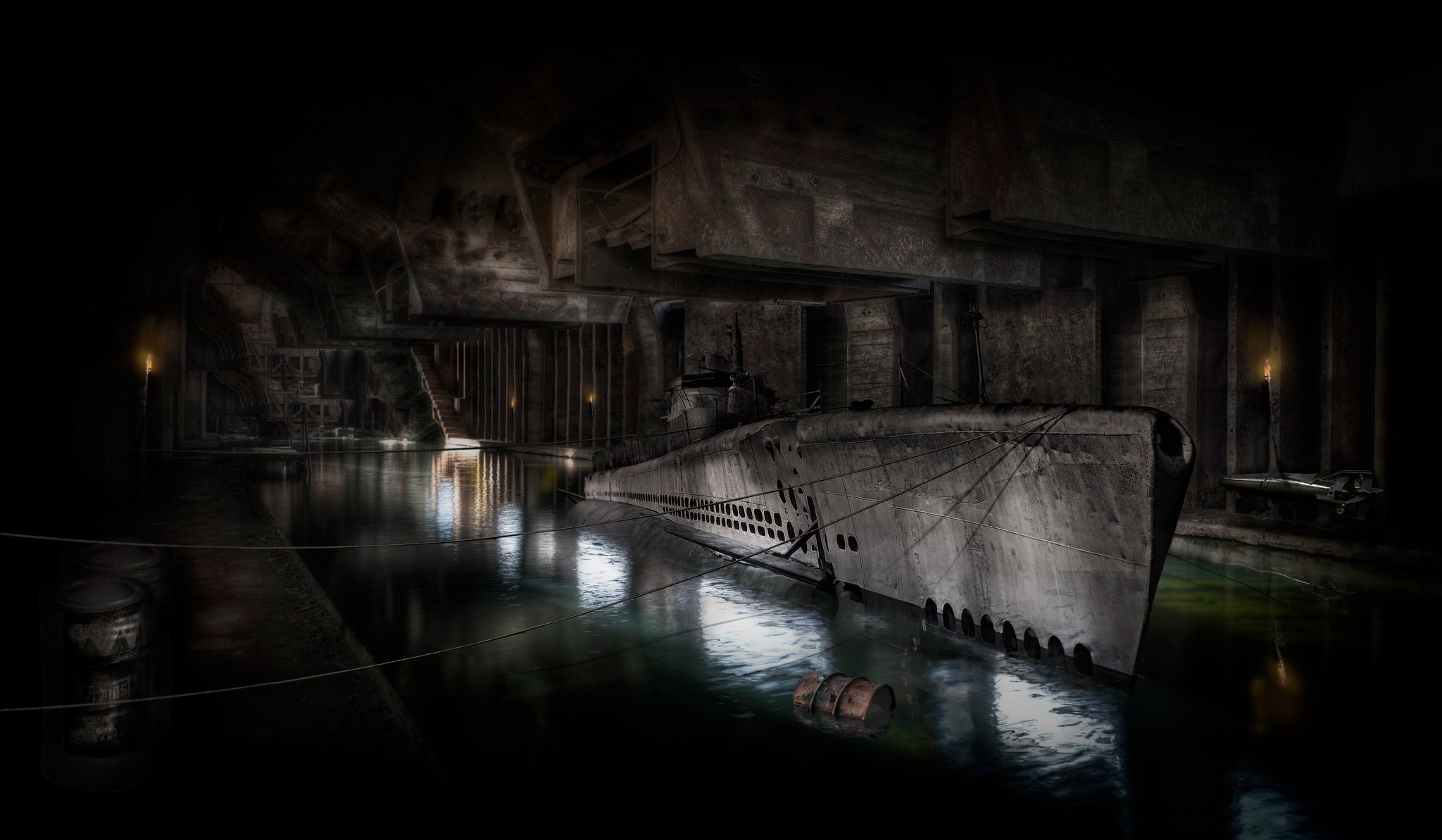 sous-marin sous-marin dock abri