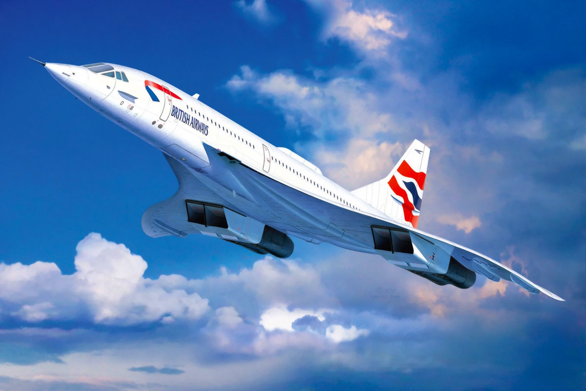 concorde british airways jet avion art peinture