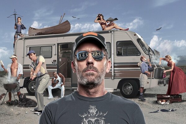 Camping-car Dr House et Hugh Laurie
