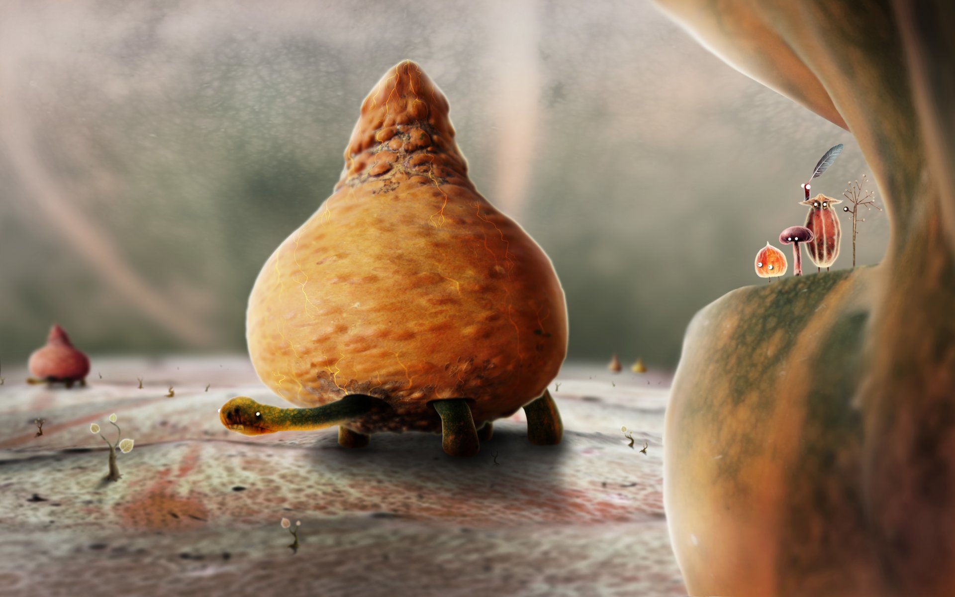 botanicula personnages tortue choux feuilles