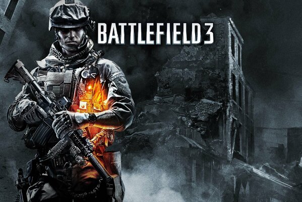 Soldat avec des armes du jeu Battlefield 3